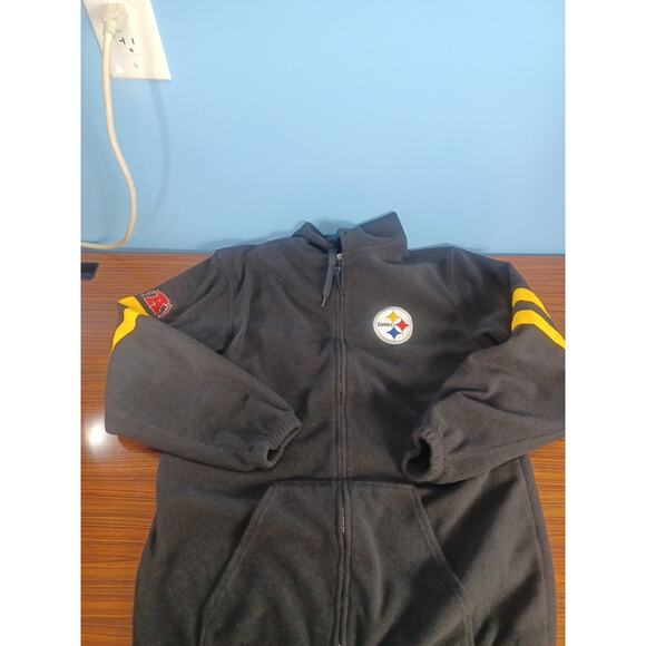 Pittsburgh Steelers NFL Team Apparel Full Zip Hooded Fleece Jacket Size Large - Picture 5 of 7